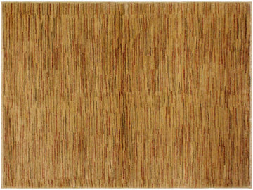 Modern Gabbeh Jaquelin Beige/Rust Wool Rug - 4'3'' x 5'9''